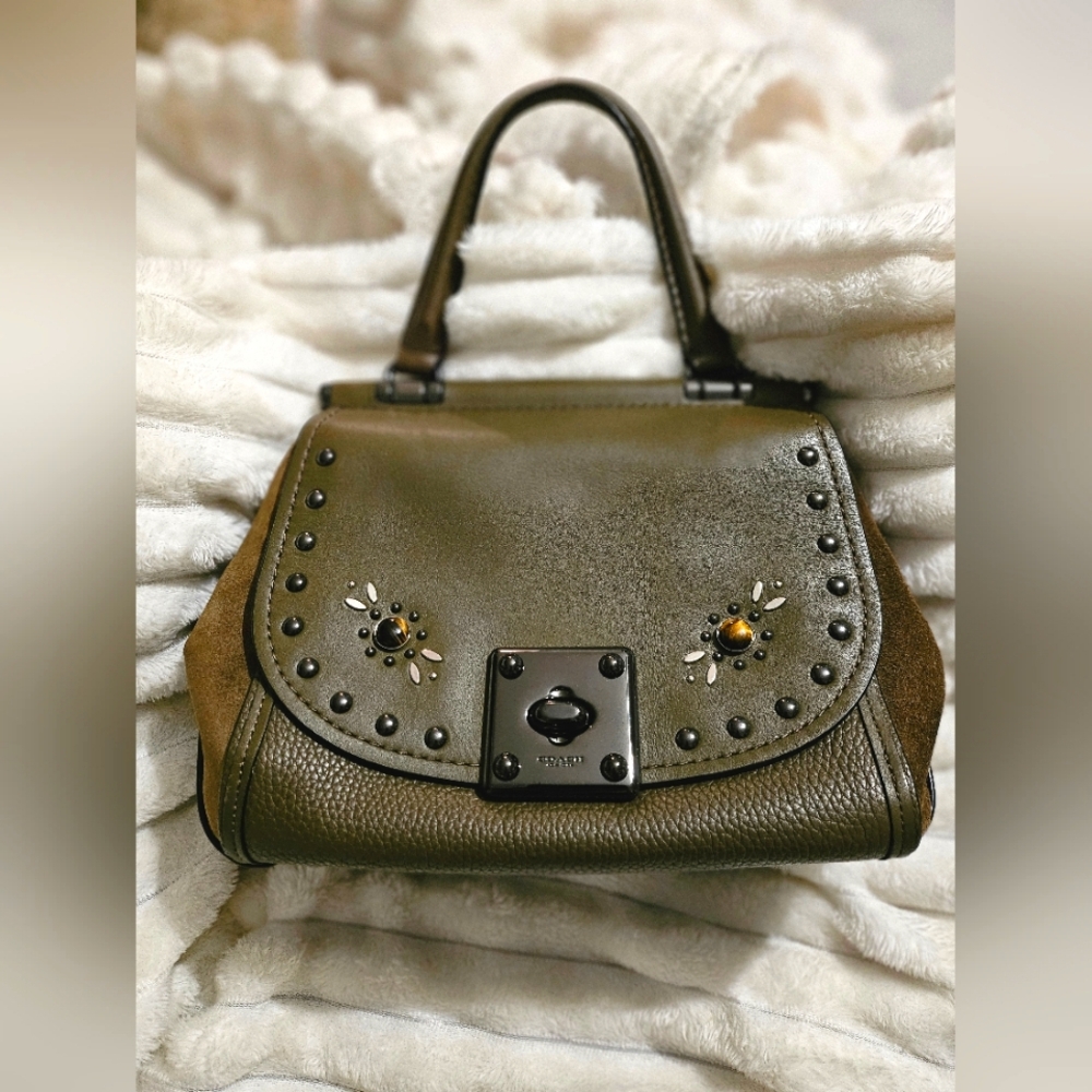 🔥 Coach DRIFTER Top Handle Bag – Dark Gunmetal/Fatigue – Style #57659